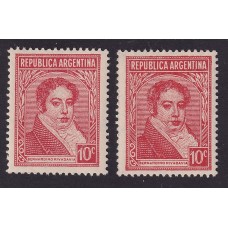 ARGENTINA 1935 GJ 798 ESTAMPILLAS NUEVAS MINT 1 FILIGRANA HACIA ABAJO 1 FILIGRANA HACIA ARRIBAU$ 44,20